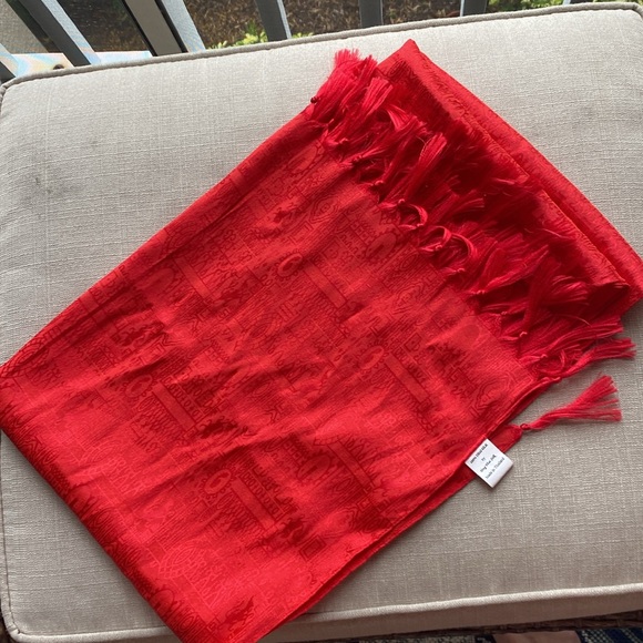 Silk Made in Thailand Red Scarf - Picture 5 of 5